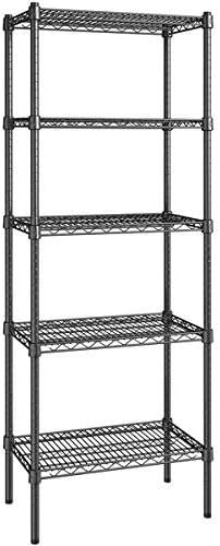 14" x 24" NSF Black Epoxy 5-Shelf Kit with 72" Posts, Commercial Storage Rack Unit, Heavy Duty Storage Shelving, Wire Shelving Kit, Adjustable Rack Strong Steel, Multipurpose Wire Shelf