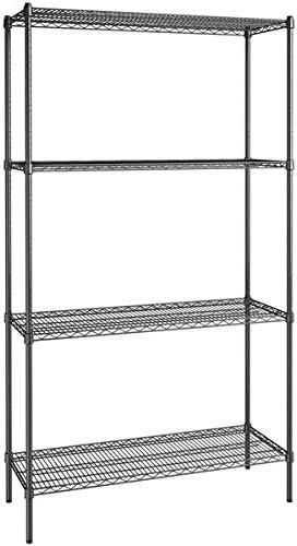 18" x 48" NSF Black Epoxy 4-Shelf Kit with 86" Posts, Heavy Duty Storage Shelving, Wire Shelving Kit, NSF Commercial Storage Rack Unit