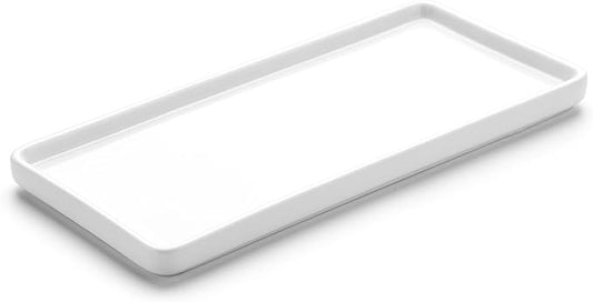 Gurygo 10" Ceramic Vanity Sink Tray for Bathroom Counter - Large Rectangle Kitchen Soap Tray - Ceramic Trays for Kitchen Counter, White-NeatNest