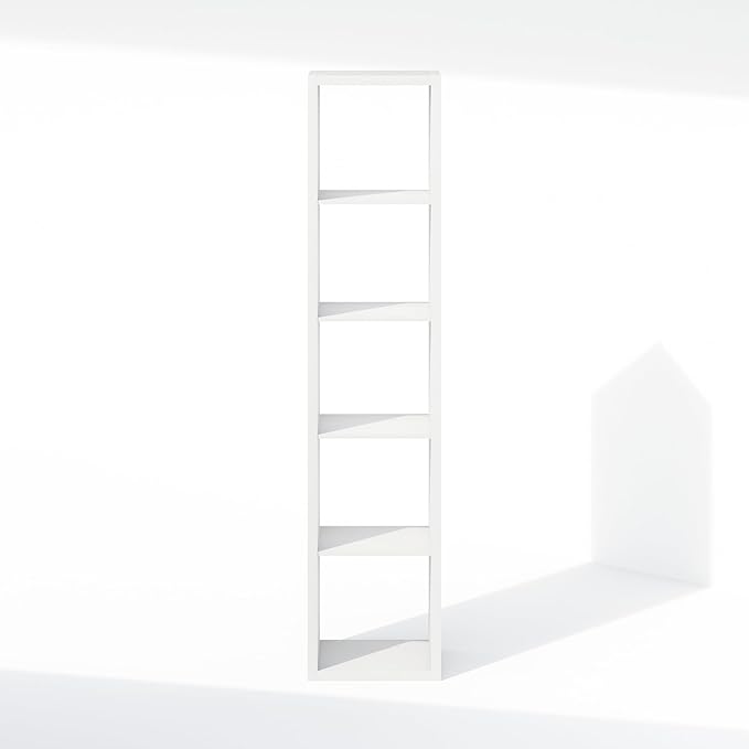 Furinno Cubic Open Back Multipurpose Clothing & Closet Storage Organizer Shelf, 5-Cube, White