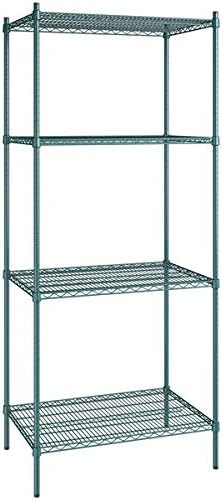 24" x 36" NSF Green Epoxy 4-Shelf Kit with 86" Posts, Heavy Duty Storage Shelving, Wire Shelving Kit, NSF Commercial Storage Rack Unit