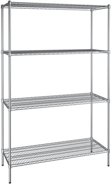 21" x 54" NSF Chrome 4-Shelf Kit with 86" Posts, Heavy Duty Storage Shelving, Wire Shelving Kit, NSF Commercial Storage Rack Unit