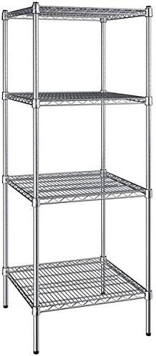 24" x 24" NSF Chrome 4-Shelf Kit with 72" Posts, Commercial Storage Rack Unit, Heavy Duty Storage Shelving, Wire Shelving Kit, Adjustable Rack Strong Steel, Multipurpose Wire Shelf