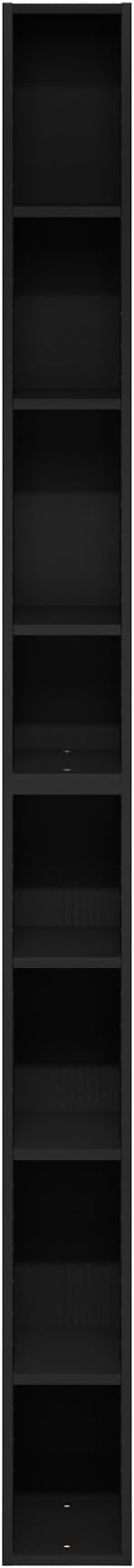 Furinno Fulda 8-Tier Space Saving Storage Shelf Bookcase, 6-Inch Width, Blackwood-NeatNest