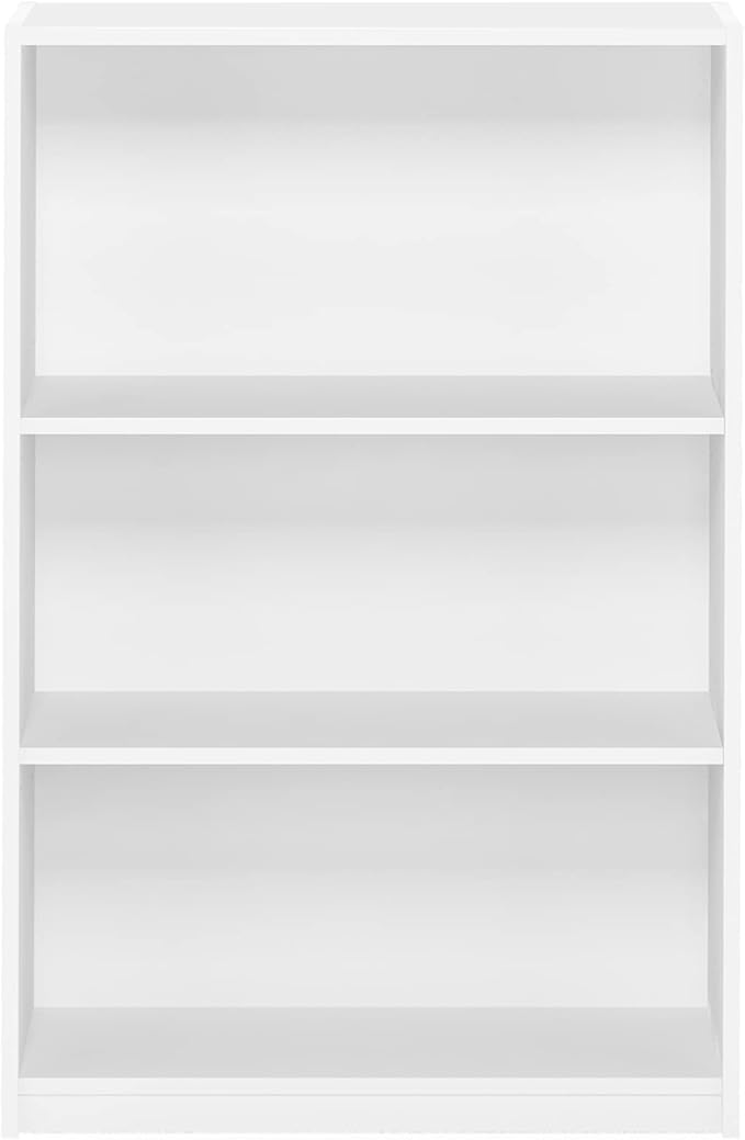 FURINNO JAYA Simple Home 3-Tier Adjustable Shelf Bookcase, White