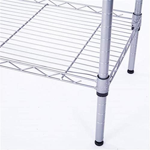 5 Tier Adjustable Storage Shelf Metal Storage Rack Wire Shelving Unit Storage Shelves Metal for Pantry Closet Kitchen Laundry (Silver-5)