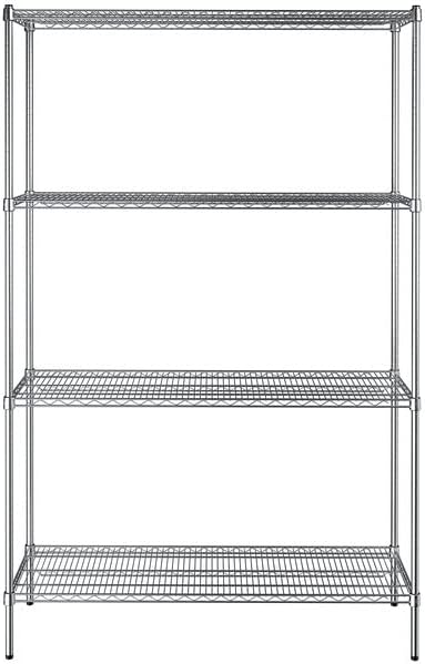 18" x 54" NSF Chrome 4-Shelf Kit with 86" Posts, Heavy Duty Storage Shelving, Wire Shelving Kit, NSF Commercial Storage Rack Unit