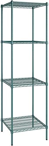 24" x 24" NSF Green Epoxy 4-Shelf Kit with 86" Posts, Heavy Duty Storage Shelving, Wire Shelving Kit, NSF Commercial Storage Rack Unit