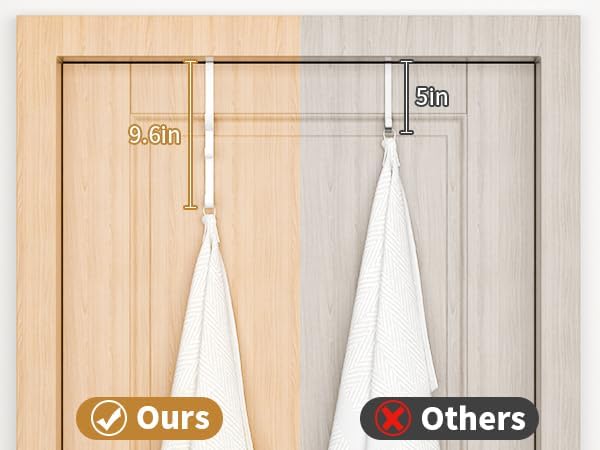 Over the Door Hooks hanger,over the door towel hook Organizer hanging for coat clothes backpack hat purse Metal Towel Rack Back of Shower for Bathroom,Dorm,Bedroom,Kitchen,Office Closet (White-3Packs)