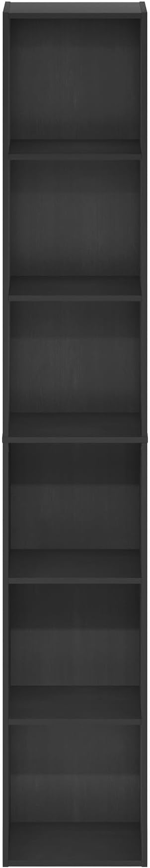 Furinno Luder 6-Tier Open Shelf Bookcase, Blackwood-NeatNest