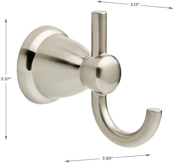 Franklin Brass Kinla (1-Pack) Towel Hooks Satin Nickel Bathroom Double J-Hooks Wall Mounted for Robes & Towels 2-Prong Hand Towel Hook Holder Kitchen, Bath, Bathroom Accessories KIN35-SN-1