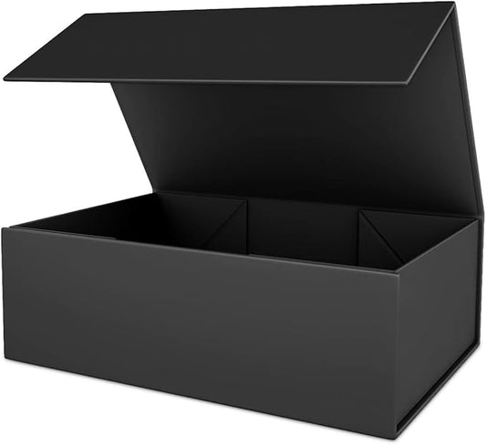 Black Gift Box 12" x 6" x 4" with Magnetic Closure Lid Gifts Boxe for Presents,Bridesmaid Gifts Boxes,Cute Box,Birthday Gift Boxe,Luxury for Gifts Packaging, Magnetic Gift Boxes for Wrapping Gifts (Black)-NeatNest