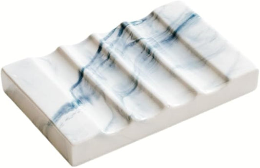 Ceramic Soap Dish with Drain Bar Soap Holder Self Draining Soap Tray Soap Saver for Bathroom Shower Kitchen-NeatNest
