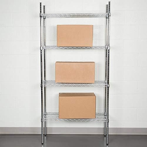 18" x 24" NSF Chrome 4-Shelf Kit with 74" Posts, Heavy Duty Storage Shelving, Wire Shelving Kit, NSF Commercial Storage Rack Unit