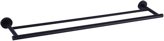 30-Inch Matte Black Double Bath Towel Bar SUS 304 Stainless Steel Towel Rack Holder for Bathroom Wall Mount