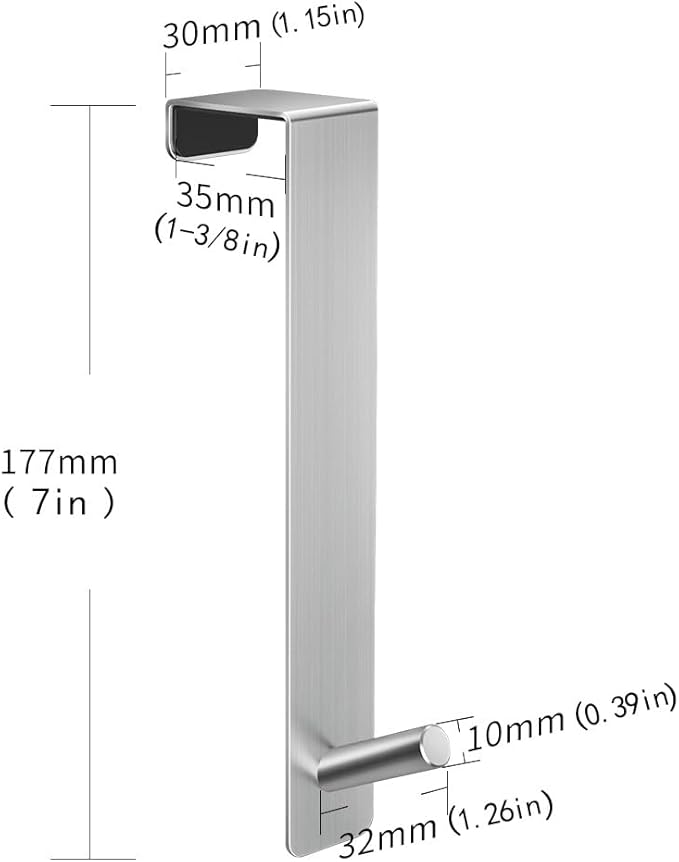 Over The Door Hooks,(4 Pack) Wide 1-3/8" Fit Thick Door, Door Hanger Heavy Duty Stainless Steel 304 Hold Up to 100Lbs, Single Door Hook for Kitchen, Bedroom(Silver)