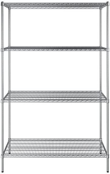 24" x 54" NSF Chrome 4-Shelf Kit with 86" Posts, Heavy Duty Storage Shelving, Wire Shelving Kit, NSF Commercial Storage Rack Unit