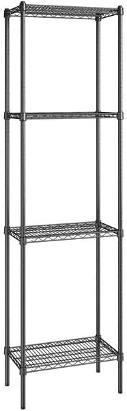 14" x 24" NSF Black Epoxy 4-Shelf Kit with 86" Posts, Heavy Duty Storage Shelving, Wire Shelving Kit, NSF Commercial Storage Rack Unit