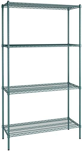 18" x 48" NSF Green Epoxy 4-Shelf Kit with 86" Posts, Heavy Duty Storage Shelving, Wire Shelving Kit, NSF Commercial Storage Rack Unit