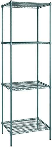 24" x 30" NSF Green Epoxy 4-Shelf Kit with 96" Posts, Heavy Duty Storage Shelving, Wire Shelving Kit, NSF Commercial Storage Rack Unit