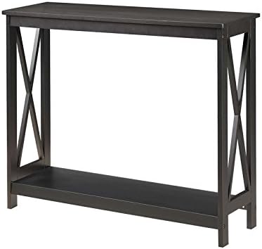 Convenience Concepts Oxford Console Table 39.5" - Sofa Table with Storage Shelf, Transitional Entryway Hall Table for Living Room and Bedroom, Display Foyer Table, Black-NeatNest
