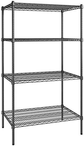 24" x 36" NSF Black Epoxy 4-Shelf Kit with 72" Posts, Commercial Storage Rack Unit, Heavy Duty Storage Shelving, Wire Shelving Kit, Adjustable Rack Strong Steel, Multipurpose Wire Shelf