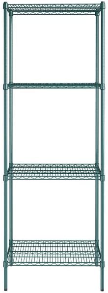 21" x 30" NSF Green Epoxy 4-Shelf Kit with 86" Posts, Heavy Duty Storage Shelving, Wire Shelving Kit, NSF Commercial Storage Rack Unit