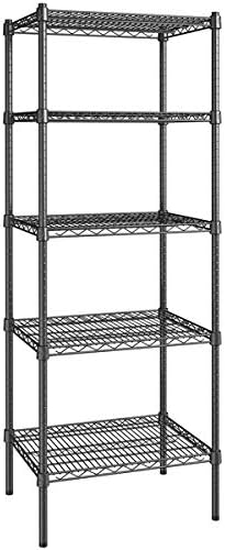 18" x 24" NSF Black Epoxy 5-Shelf Kit with 72" Posts, Commercial Storage Rack Unit, Heavy Duty Storage Shelving, Wire Shelving Kit, Adjustable Rack Strong Steel, Multipurpose Wire Shelf