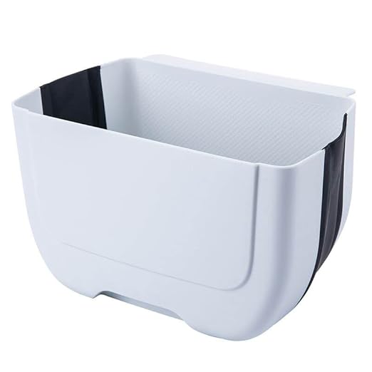 Hanging Folding Mini Trash Can for Kitchen Cabinet Door, Small Collapsible Garbage Bin Under Sink,Wall Mounted Folding Waste Bin- Mini Garbage Container for Cabinet/Bedroom/Bathroom (3L) (Black)-NeatNest
