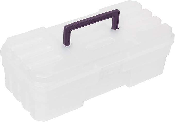 Akro-Mils 12-Inch ProBox Plastic Art Supply, Hobby or Craft Storage Toolbox, Model 09912CLPUR, (12-Inch x 5-1/2-Inch x 4-Inch), Clear, 6-Pack-NeatNest