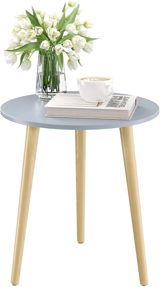 Apicizon Round Side Table, Blue Grey End Table for Small Spaces, Nursery Round Side Table Small Bedside Table Living Room, Bedroom, 16.5 x 20.5 Inches-NeatNest
