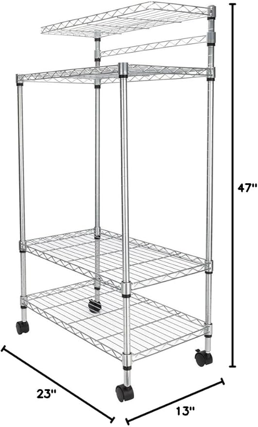 4 Tier Adjustable Storage Shelf Metal Storage Rack Wire Shelving Unit Storage Shelves for Pantry Closet Kitchen Laundry Bathroom (Silver17-4-Tier)