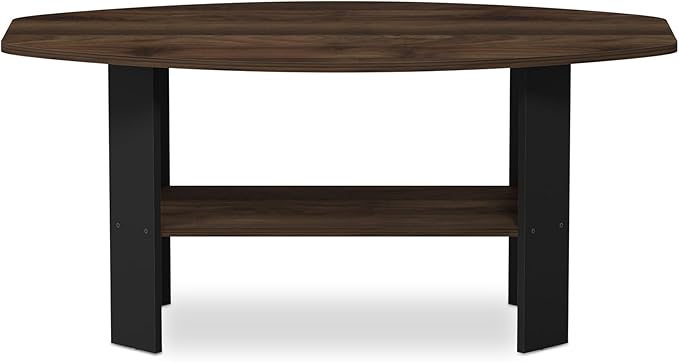 Furinno Simple Design Coffee Table, Columbia Walnut/Black-NeatNest