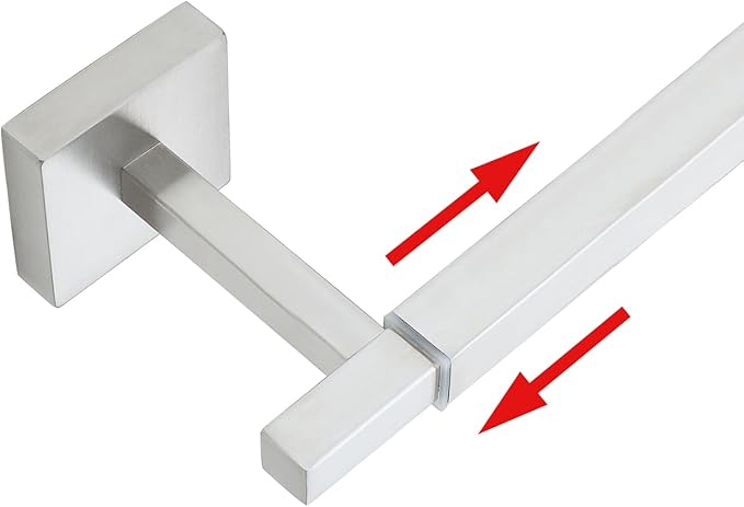 Alise Bathroom Towel Bar, Adjustable 17-30 Inch Single Towel Racks SUS304 Stainless Steel Towel Holder, Towel Racks for Bathroom Wall Mounted Towel Rack,Brushed Nickel