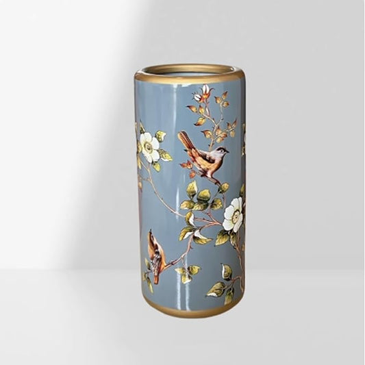 Ceramic Umbrella Stand Umbrella Holder for Entryway Hand-Made Umbrella Stand Barrels Umbrella Holder Cane Floor Standing Vase Ceramic Storage Bucket for Home Office Entrance Indoor.(Gray 2022)-NeatNest