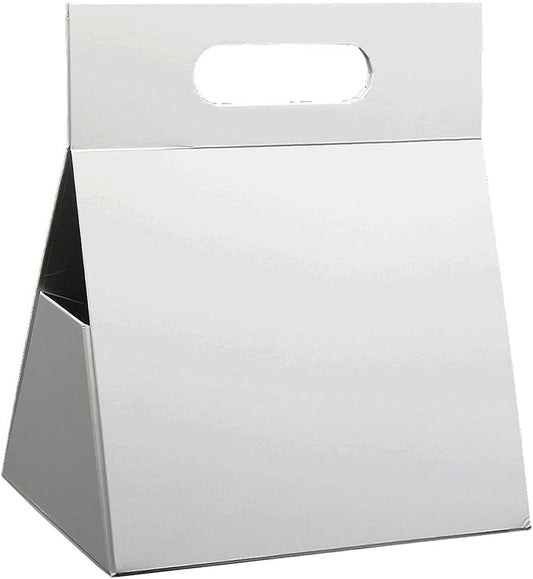 9X6X4.3inch Portable Premium Folding Gift Box with Handles - Reusable Elegant Storage Solution for Birthdays, Weddings, Corporate Events , Eco Friendly Compact Design (White)-NeatNest