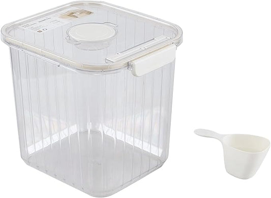 22 Lbs Large Plastic Food Storage Containers with Scoop, Airtight Pantry Dry Food Storage Containers with Lids, Clear