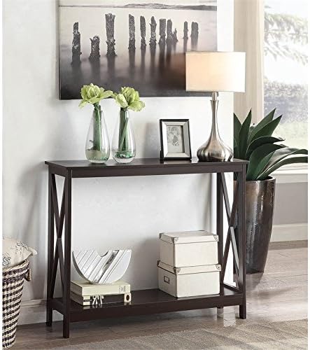 Convenience Concepts Oxford Console Table 39.5" - Sofa Table with Storage Shelf, Transitional Entryway Hall Table for Living Room and Bedroom, Display Foyer Table, Espresso-NeatNest