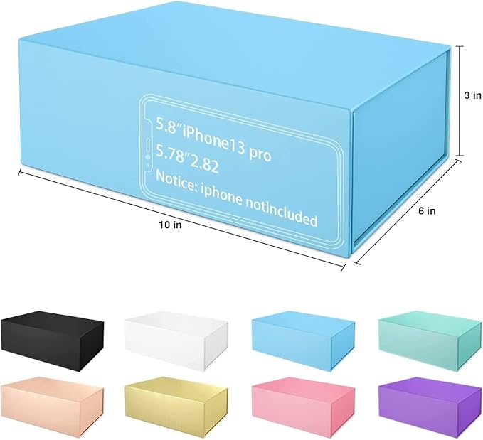 Gift Boxe 10" x 6" x 3" with Magnetic Closure Lid Gift Boxes for Presents,Bridesmaid Gifts Box,Cute Box,Birthday Gift box,Luxury for Gift Packaging, Magnetic Gift Box for Wrapping Gifts (Blue/5PCS)-NeatNest