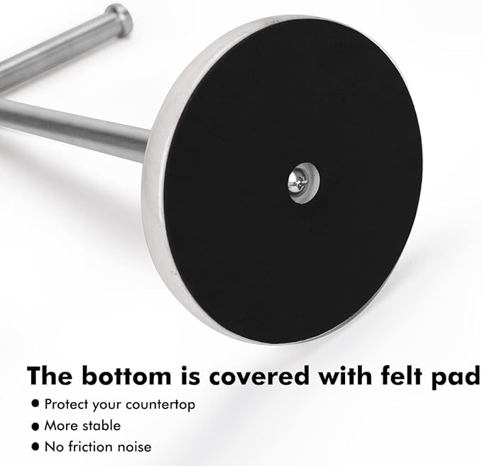 Hand Towel Holder Stand Countertop, Sturdy Marble Base, No Wobbly, Hand Towel Rack for Bathroom (Brushed Nickel)