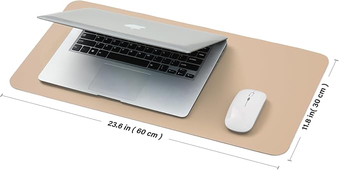 Cork Apricot Desk Mat - Dual-Sided Desk Pad for Office and Home - Desk Organization and Accessories - Ideal for Large Mouse Pad and Desk Mats on Top of Desks(23.6"x 11.8")-NeatNest