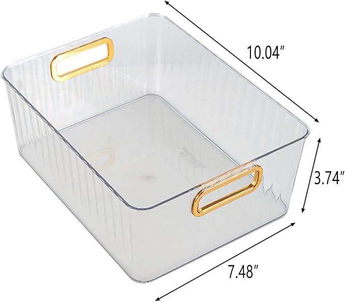 Idotry 6-Pack Clear Pantry Storage Bins, Plastic Organizer Bins