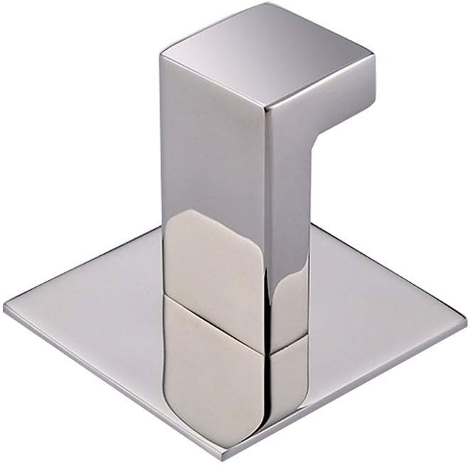 2PC SUS304 Stainless Steel Bathroom Self Adhesive Towel Hook Hanger Chrome Finish Coat Hook Robe Hook Hanger Without Drilling Easy Installation … (Self Adhesive, 2PC)