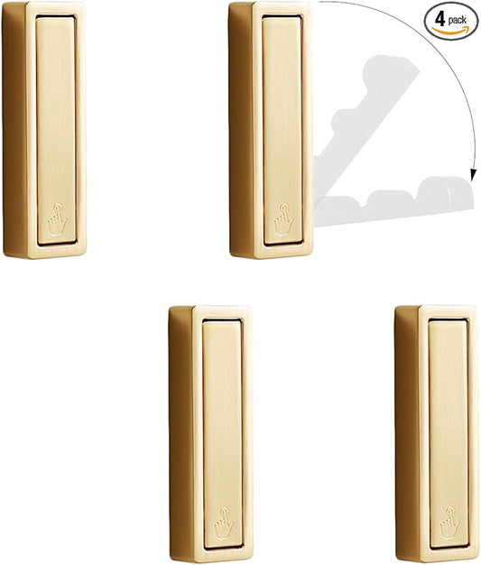 4Pcs Folding Wall Hooks, Folding Gold Hook with Fixing Accessories, Folding Coat Hook for Hanging Clothes, Keys, Towels (Gold)-NeatNest