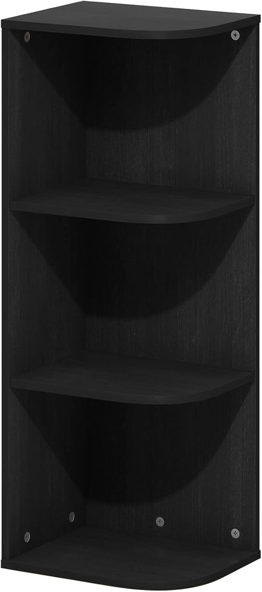 Furinno Pasir 3-Tier Corner Open Shelf Bookcase, French Oak-NeatNest