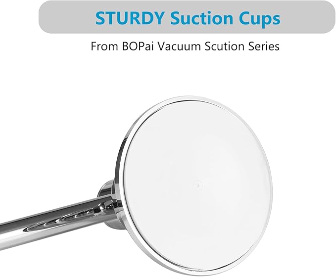 BOPai Extendable Suction Cup Towel Bar 17-28.5", Removeable Shower Door Mat Rod, Chrome-NeatNest