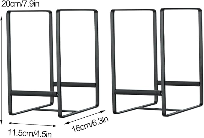 2 Pack Large Plate Holders Organizers Upright Cabinet Dish Drying Racks Metal Plate Dish Organizers Racks Stands for Countertop and Cupboard 7.87in. x 6.29in. x 4.52in. Black