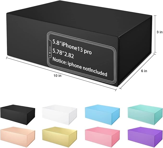 Gift Boxe 10" x 6" x 3" with Magnetic Closure Lid Gift Boxes for Presents,Bridesmaid Gifts Box,Cute Box,Birthday Gift box,Luxury for Gift Packaging, Magnetic Gift Box for Wrapping Gifts (Black/5PCS)-NeatNest