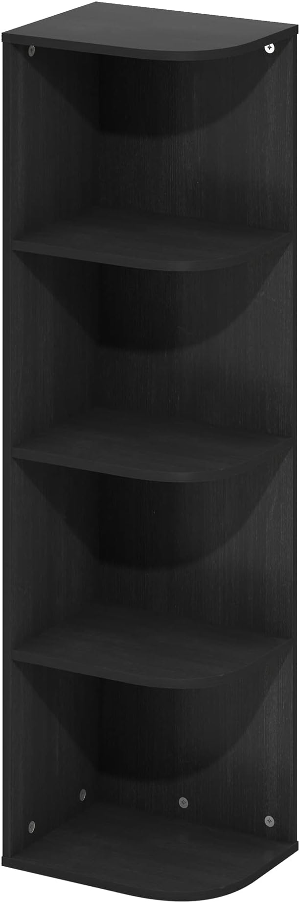 Furinno Pasir 4-Tier Corner Open Shelf Bookcase, Blackwood-NeatNest
