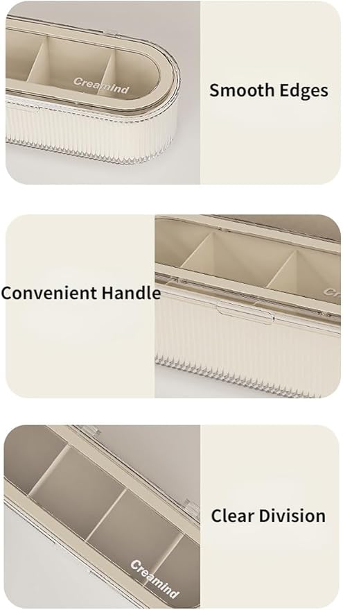 Clear Acrylic Makeup Brush Holder Organizer With Lid - Cosmetic Storage Case Display for Vanity and Sponges-NeatNest